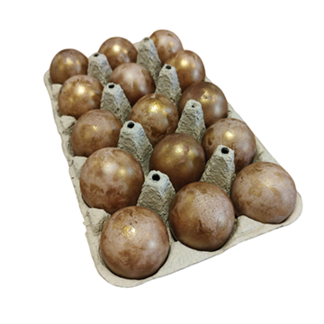 Hønseæg mørkebrun antik guld 15 stk 